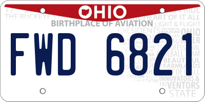 OH license plate FWD6821