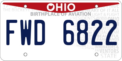 OH license plate FWD6822