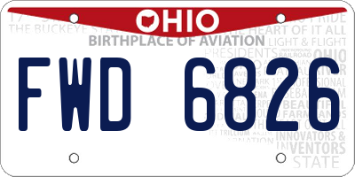 OH license plate FWD6826