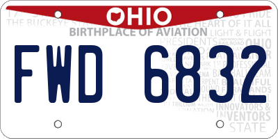 OH license plate FWD6832