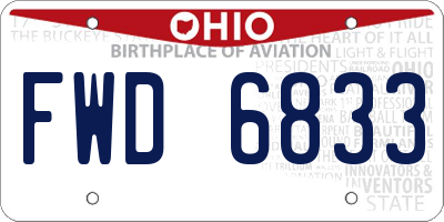 OH license plate FWD6833