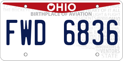 OH license plate FWD6836