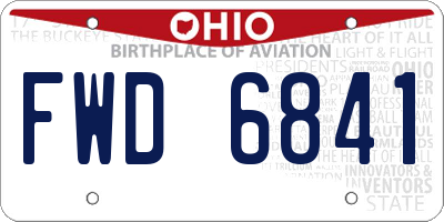 OH license plate FWD6841
