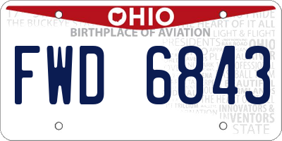 OH license plate FWD6843