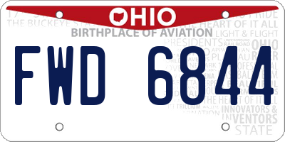 OH license plate FWD6844