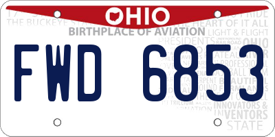 OH license plate FWD6853