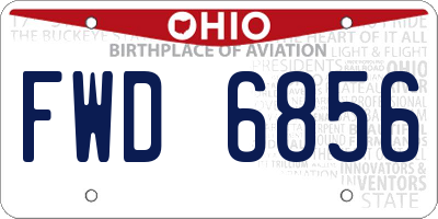 OH license plate FWD6856