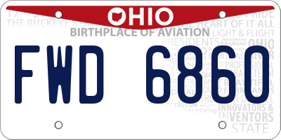 OH license plate FWD6860