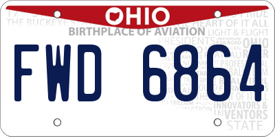 OH license plate FWD6864