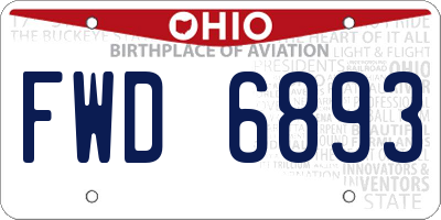 OH license plate FWD6893