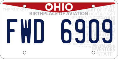 OH license plate FWD6909