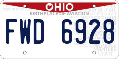 OH license plate FWD6928
