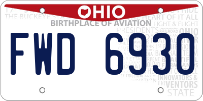 OH license plate FWD6930