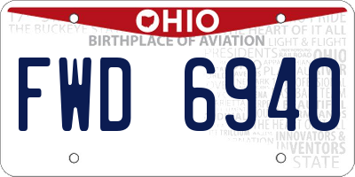 OH license plate FWD6940