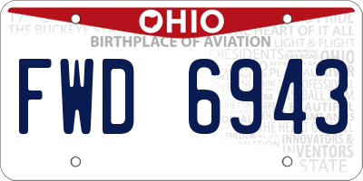 OH license plate FWD6943