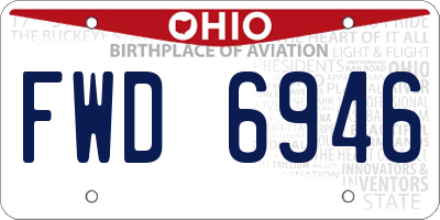 OH license plate FWD6946