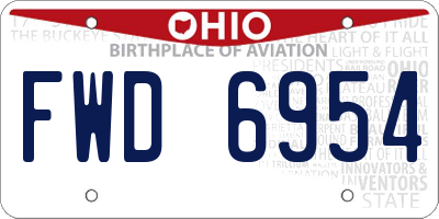 OH license plate FWD6954