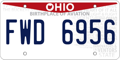 OH license plate FWD6956