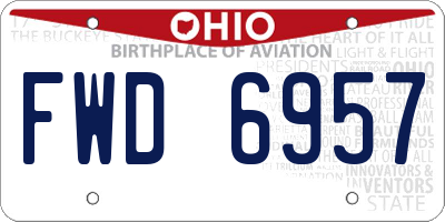 OH license plate FWD6957