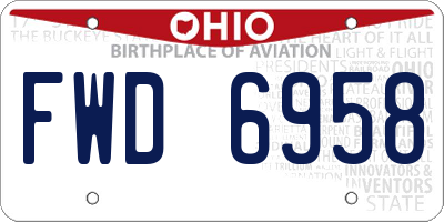 OH license plate FWD6958