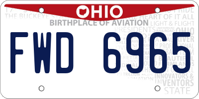 OH license plate FWD6965