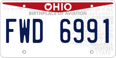 OH license plate FWD6991