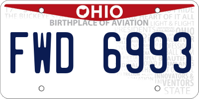 OH license plate FWD6993