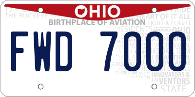 OH license plate FWD7000