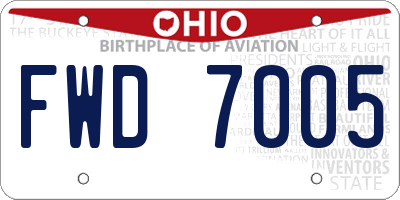 OH license plate FWD7005