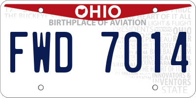 OH license plate FWD7014