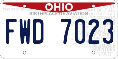 OH license plate FWD7023