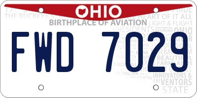 OH license plate FWD7029