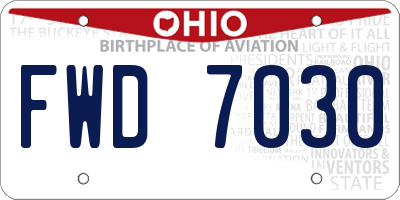 OH license plate FWD7030