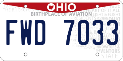 OH license plate FWD7033
