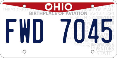OH license plate FWD7045