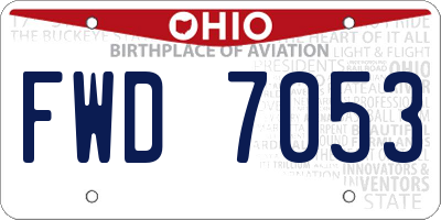 OH license plate FWD7053