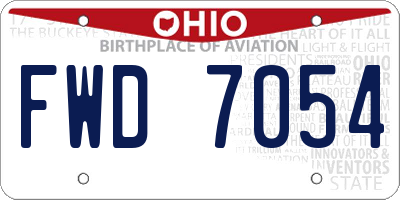 OH license plate FWD7054