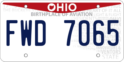 OH license plate FWD7065