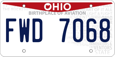 OH license plate FWD7068