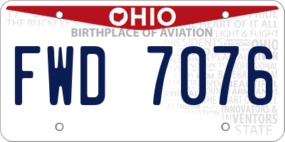 OH license plate FWD7076