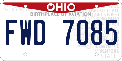 OH license plate FWD7085