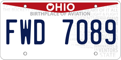 OH license plate FWD7089