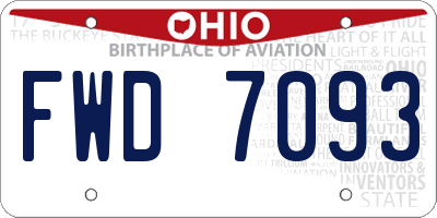OH license plate FWD7093