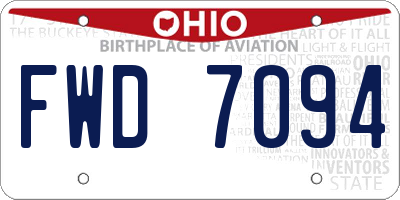 OH license plate FWD7094