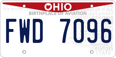 OH license plate FWD7096