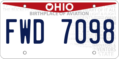 OH license plate FWD7098