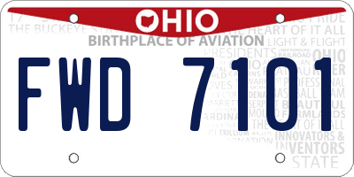 OH license plate FWD7101
