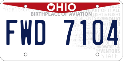 OH license plate FWD7104