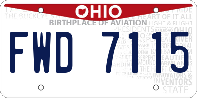 OH license plate FWD7115