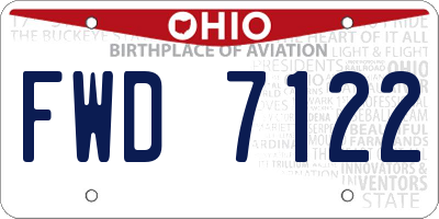OH license plate FWD7122